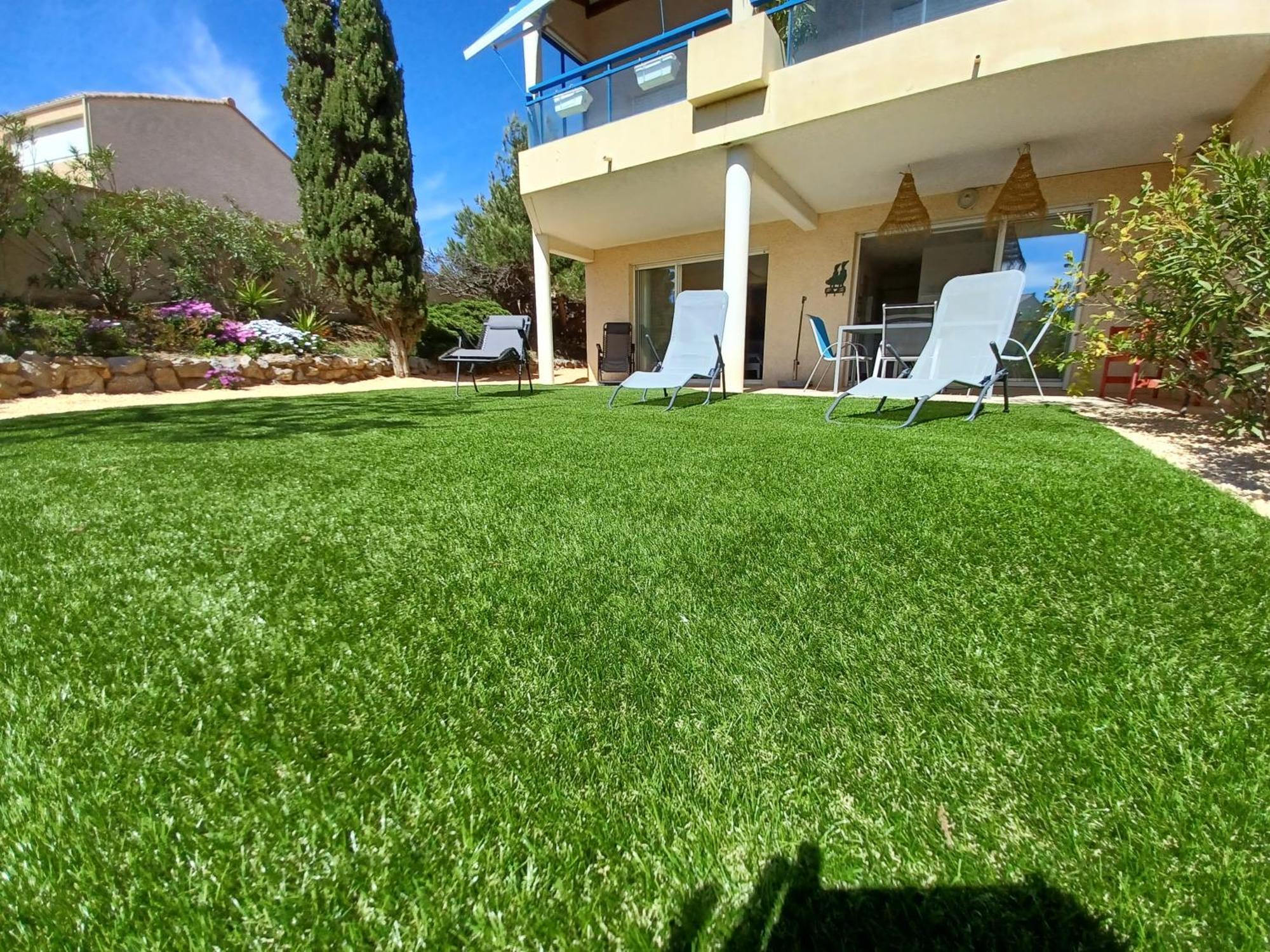 Plain-Pied Jardin 6 Personnes Clim Vue Mer Parking Wifi Terrasse Piscine Dans La Residence Saint-Pierre-la-Mer  Exterior photo