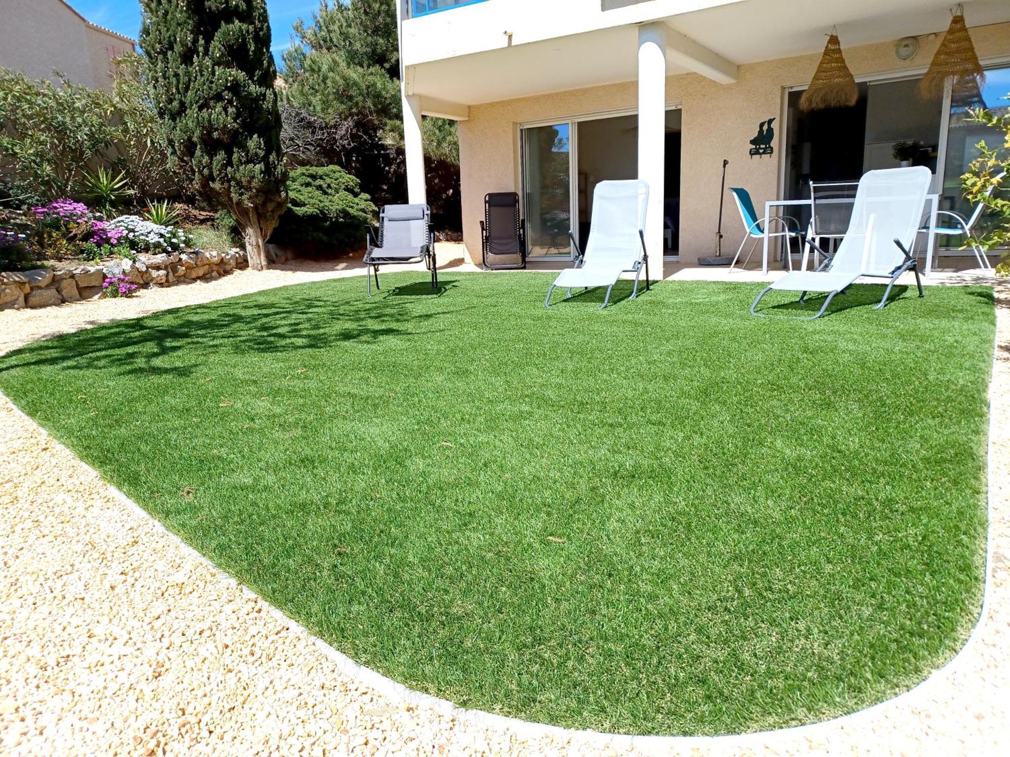 Plain-Pied Jardin 6 Personnes Clim Vue Mer Parking Wifi Terrasse Piscine Dans La Residence Saint-Pierre-la-Mer  Exterior photo