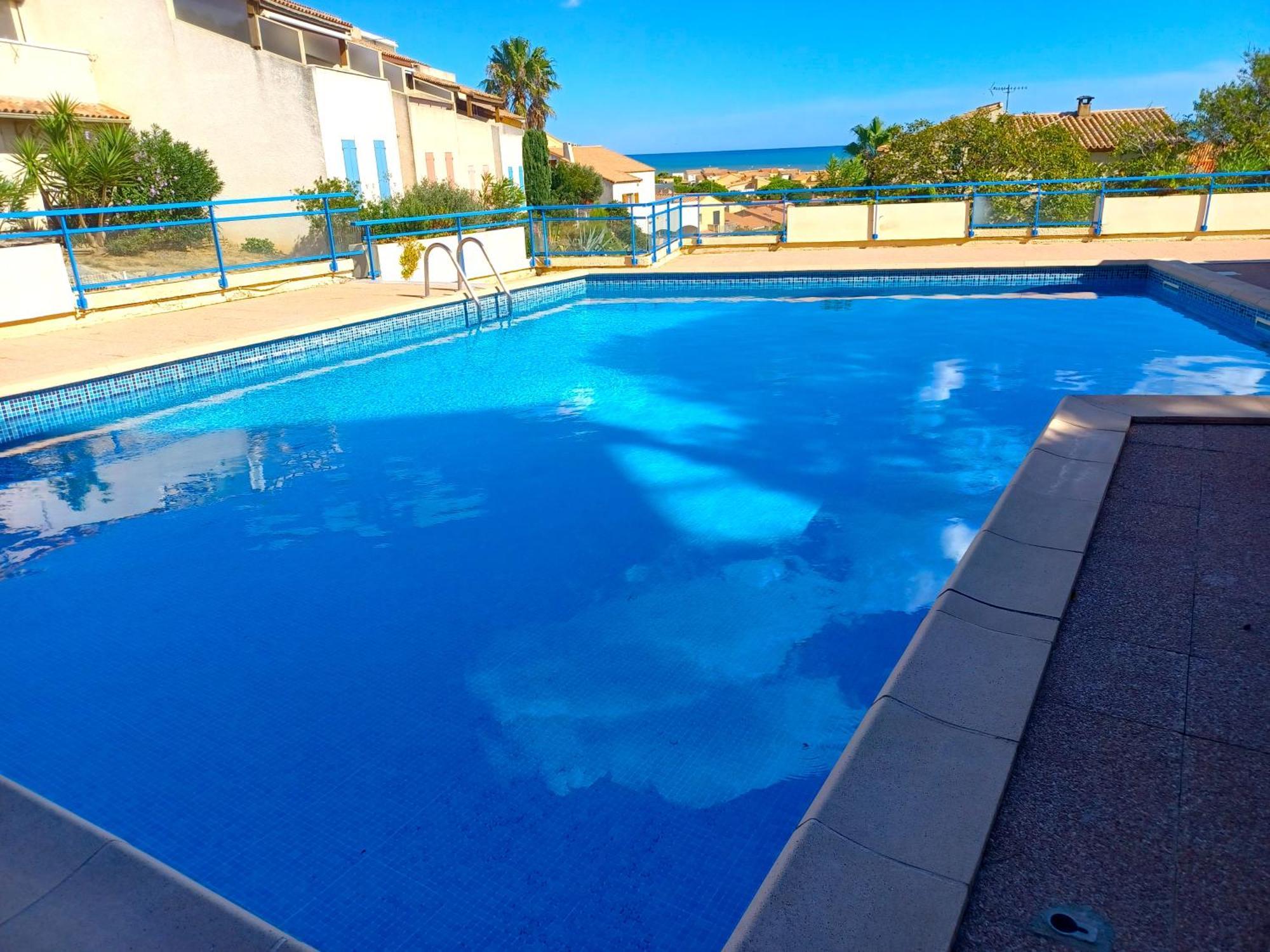 Plain-Pied Jardin 6 Personnes Clim Vue Mer Parking Wifi Terrasse Piscine Dans La Residence Saint-Pierre-la-Mer  Exterior photo